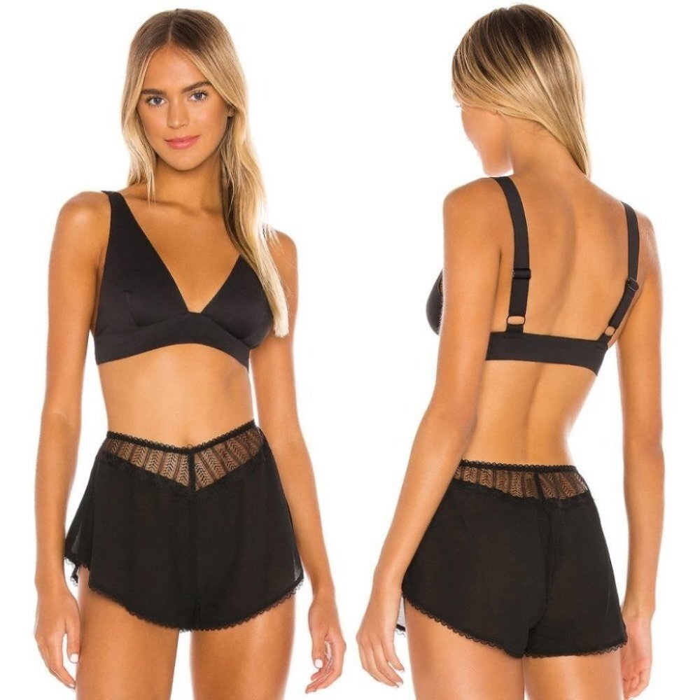 NWT Revolve Free People‎ Erin Scuba Bralette Black Size Medium Bra New With Tags